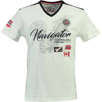 Moška kratka majica GEOGRAPHICAL NORWAY JAKSPARO SS bela
