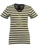 Ženska kratka majica GEOGRAPHICAL NORWAY JARDIN SS črna-offbela