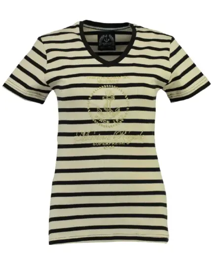 Ženska kratka majica GEOGRAPHICAL NORWAY JARDIN SS črna-offbela